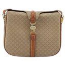 CELINE Macadam Canvas Shoulder Bag PVC Beige Gold Auth 175173-13