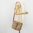 CELINE Macadam Canvas Shoulder Bag PVC Beige Gold Auth 175173-23