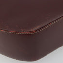 CARTIER Must Line Shoulder Bag Leather Bordeaux Gold Auth 175174-14
