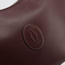 CARTIER Must Line Shoulder Bag Leather Bordeaux Gold Auth 175174-17