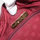 CARTIER Must Line Shoulder Bag Leather Bordeaux Gold Auth 175174-18