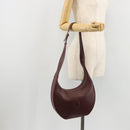 CARTIER Must Line Shoulder Bag Leather Bordeaux Gold Auth 175174-25
