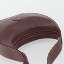 CARTIER Must Line Shoulder Bag Leather Bordeaux Gold Auth 175174-6