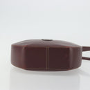 CARTIER Must Line Shoulder Bag Leather Bordeaux Gold Auth 175174-5