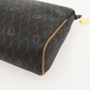 Christian Dior Honeycomb Canvas Clutch Bag PVC Black Gold Auth 175176-15