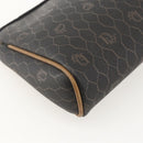 Christian Dior Honeycomb Canvas Clutch Bag PVC Black Gold Auth 175176-16