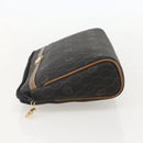 Christian Dior Honeycomb Canvas Clutch Bag PVC Black Gold Auth 175176-3