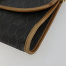 Christian Dior Honeycomb Canvas Chain Shoulder Bag PVC Black Gold Auth 175177-10
