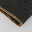 Christian Dior Honeycomb Canvas Chain Shoulder Bag PVC Black Gold Auth 175177-13