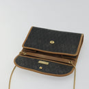 Christian Dior Honeycomb Canvas Chain Shoulder Bag PVC Black Gold Auth 175177-15