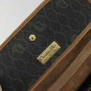 Christian Dior Honeycomb Canvas Chain Shoulder Bag PVC Black Gold Auth 175177-16