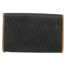 Christian Dior Honeycomb Canvas Chain Shoulder Bag PVC Black Gold Auth 175177-3