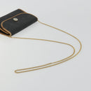 Christian Dior Honeycomb Canvas Chain Shoulder Bag PVC Black Gold Auth 175177-7