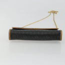 Christian Dior Honeycomb Canvas Chain Shoulder Bag PVC Black Gold Auth 175177-9