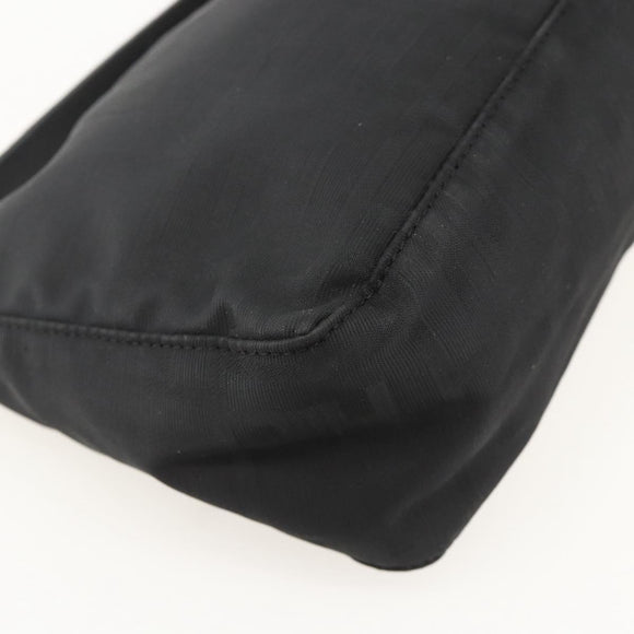 FENDI Zucca Canvas Hand Pouch Nylon Black Silver Auth 175178