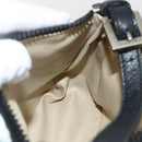 FENDI Zucca Canvas Hand Pouch Nylon Black Silver Auth 175178-20