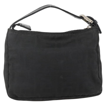 FENDI Zucca Canvas Hand Pouch Nylon Black Silver Auth 175178 - 0