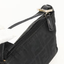 FENDI Zucca Canvas Hand Pouch Nylon Black Silver Auth 175178-6
