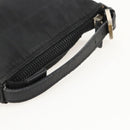FENDI Zucca Canvas Hand Pouch Nylon Black Silver Auth 175178-7
