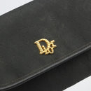 Christian Dior Honeycomb Canvas Chain Shoulder Bag Black Gold Auth 175179-17