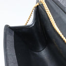 Christian Dior Honeycomb Canvas Chain Shoulder Bag Black Gold Auth 175179-20