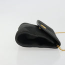 Christian Dior Honeycomb Canvas Chain Shoulder Bag Black Gold Auth 175179-3
