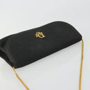Christian Dior Honeycomb Canvas Chain Shoulder Bag Black Gold Auth 175179-6