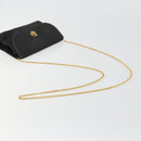 Christian Dior Honeycomb Canvas Chain Shoulder Bag Black Gold Auth 175179-7