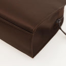 SAINT LAURENT Hand Bag Nylon Brown Silver Auth 175180-15