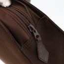 SAINT LAURENT Hand Bag Nylon Brown Silver Auth 175180-10
