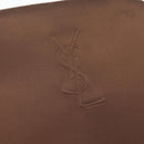 SAINT LAURENT Hand Bag Nylon Brown Silver Auth 175180-17