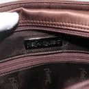 SAINT LAURENT Hand Bag Nylon Brown Silver Auth 175180-18