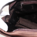 SAINT LAURENT Hand Bag Nylon Brown Silver Auth 175180-20