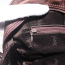 SAINT LAURENT Hand Bag Nylon Brown Silver Auth 175180-21