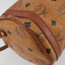 MCM Vicetos Logogram Shoulder Bag PVC Leather Brown Gold Auth 175181-16