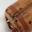 MCM Vicetos Logogram Shoulder Bag PVC Leather Brown Gold Auth 175181-10
