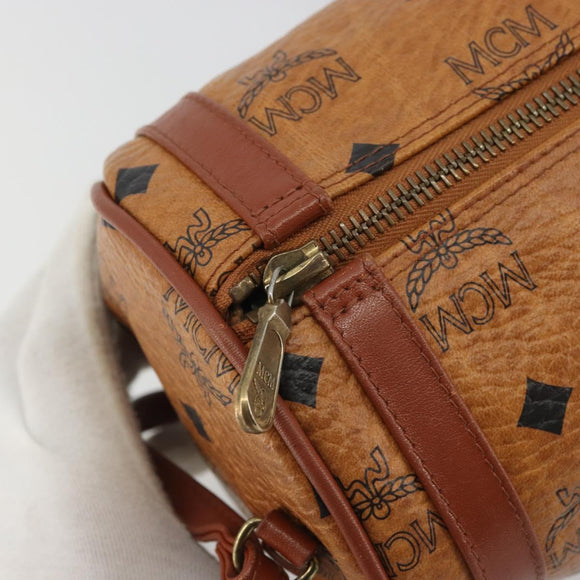 MCM Vicetos Logogram Shoulder Bag PVC Leather Brown Gold Auth 175181