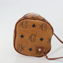 MCM Vicetos Logogram Shoulder Bag PVC Leather Brown Gold Auth 175181-3