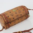 MCM Vicetos Logogram Shoulder Bag PVC Leather Brown Gold Auth 175181-6