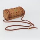 MCM Vicetos Logogram Shoulder Bag PVC Leather Brown Gold Auth 175181-7
