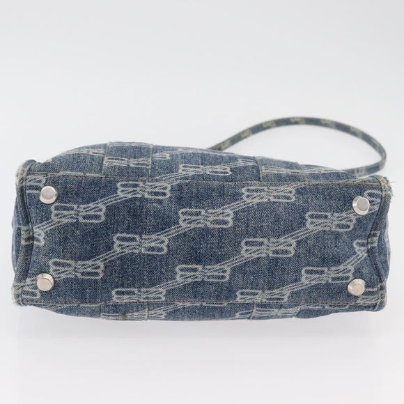 BALENCIAGA Hand Bag Denim 2way Blue Silver 671402 Auth 175182