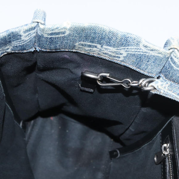 BALENCIAGA Hand Bag Denim 2way Blue Silver 671402 Auth 175182