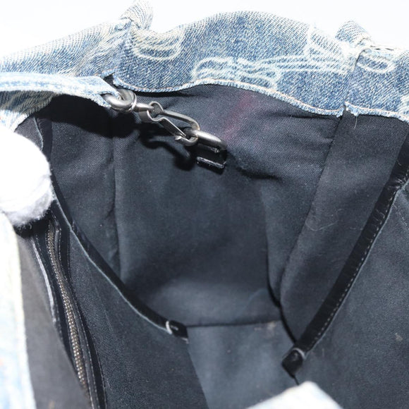 BALENCIAGA Hand Bag Denim 2way Blue Silver 671402 Auth 175182