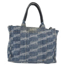 BALENCIAGA Hand Bag Denim 2way Blue Silver 671402 Auth 175182-2