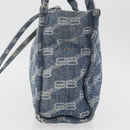 BALENCIAGA Hand Bag Denim 2way Blue Silver 671402 Auth 175182-3