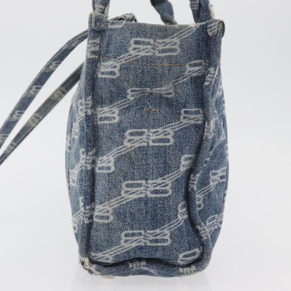 BALENCIAGA Hand Bag Denim 2way Blue Silver 671402 Auth 175182