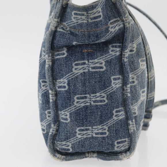 BALENCIAGA Hand Bag Denim 2way Blue Silver 671402 Auth 175182