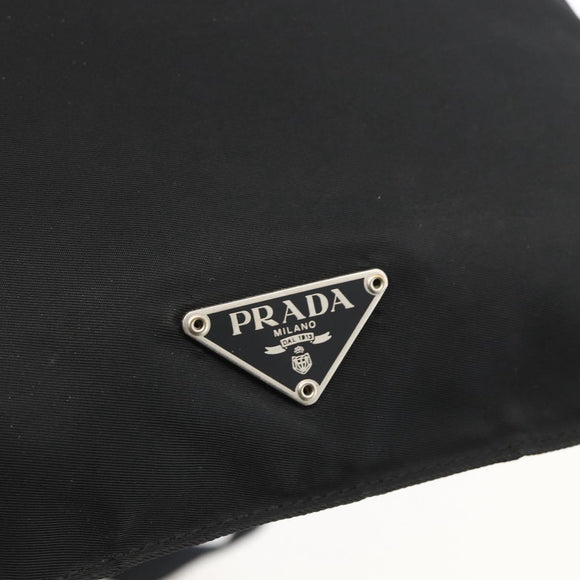 PRADA Shoulder Bag Nylon Black Silver Auth 175183