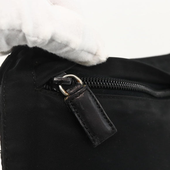 PRADA Shoulder Bag Nylon Black Silver Auth 175183
