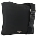 PRADA Shoulder Bag Nylon Black Silver Auth 175183-1